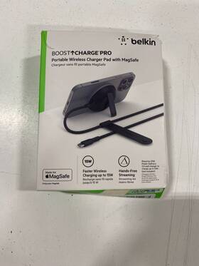 Wia004btbk Belkin Boost Charge Pro Portable Wireless Charger Pad With Magsafe 15w