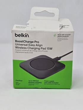 Wia007ttbk Belkin Boostcharge Pro 15w Wireless Charging Pad - Black -used