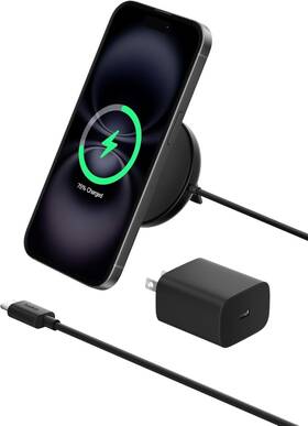 Wia011fqbk Belkin Magnetic Wireless Charging Pad 15w With Pop-up Stand - Magsafe-compatible Qi