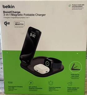 Wiy013ttbk-rf Belkin Brand New Boost Charge 3-in-1 Foldable Wireless Charger Boostcharge