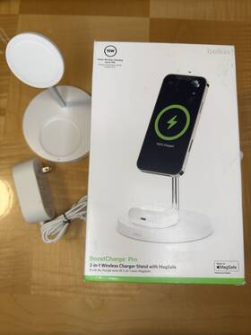 Wiz010ttwh-tl Belkin Boostcharge Pro 2-in-1 Wireless Charger Stand With Magsafe White
