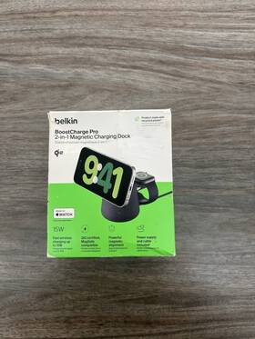 Wiz020tth37 Belkin Boost Charge Pro 2-in-1 Wireless Charging Dock With Magsafe 15w New/ob