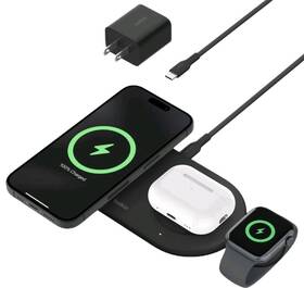 Wiz022ttbk Belkin Boost Charge Pro 3-in-1 Wireless Magnetic Charging Pad For Apple New