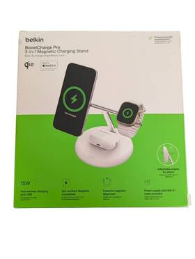 Wiz023 Belkin Bb. Boost Charge Pro 3-in-1 Qi2 Magsafe Charging Stand White Read Below