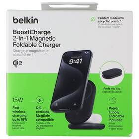 Wiz028ttbk Belkin 2-in-1 15w Magnetic Foldable Charger - Black