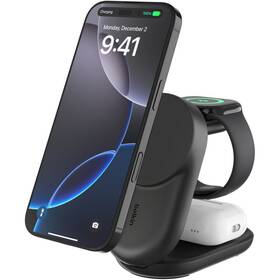 Wiz037kqbk Belkin Ultracharge 25w Qi2 3in1 Magnetic Charge Caricabatteria