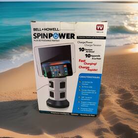 2889feda Bell And Howell New Spin Power Surgeprotector Charging Station 4 Outlets 6 Usb Nib