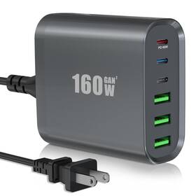 Beniflt 761426879013 160w 6-port Gan Usb C Wall Charger Portable Fast Charging Station For Macboo