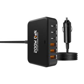 Qc3.0 Besell 643459637023 2026 New 200w Multi-port Usb-c/a Car Charger Station - And Pd Pps Black