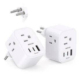 Bs2casw Beshon 2 Pack Switzerland Travel Plug Adapter Type J Power Wit