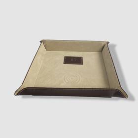 Bey-berk 797140547020 Brown Leather Qi-wireless Snap Valet Tray Charger Station