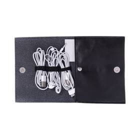 Bb699b Bey Berk Black Leatherette Travel Charger Case And Accessories Pouch