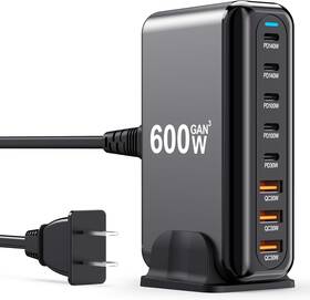 Ymx-908-500w Bkelhs Usb C Charger Block 600w 8 Port Gan Fast Charging Station Hub For Black