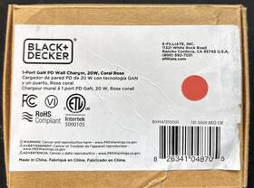 Black Decker 826341048705 Gan Pd Wall Charger 1port 20w Type C Plug Coral Rose New