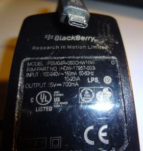 Psm04r-05chw1 Blackberry Ac Wall Charger Model M Black