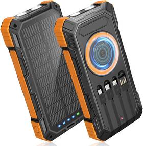 Pd-w49 Blasoul Power Bank Solar Charger 49800mah Wireless Portable With Dark Orange