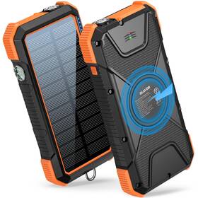 Pn-w12-orange Blavor Solar Power Bank 20000mah Wireless Portable Phone Charger With Usbc I