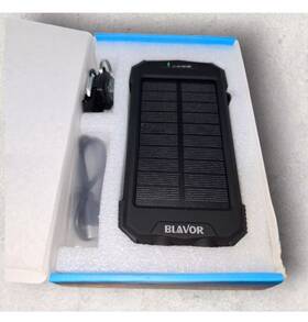 Us-w05 Blavor Solar Charger/power Bank/flashlight/ Black New In The Sealed Box