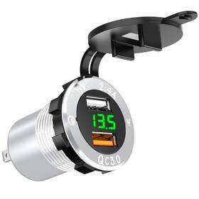 Bluefire Qk004sg-bf-123 Upgraded Aluminum Alloy Quick Charge Qc3.0 Usb Charger Socket Green