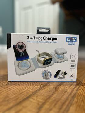 Tj-gs12-bk Bluestone 3 In 1 Mag Charge Combo Pack Magnetic Wireless Foldable Charger Stand