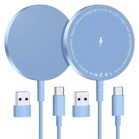 Bohuma 794602601009 Magnetic Wireless Charger For Iphone Compatible With Small And Thin Blue