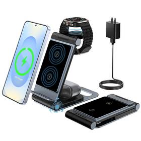 Bolvunes 755113722362 Wireless Charger For Samsung 3 In 1 Charging Station Foldable Wirele