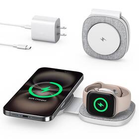 Bolvunes 797465371010 Flodable 2 In 1 Mag-safe Wireless Charger For Iphone 16 15 14 13 12 Series Ap