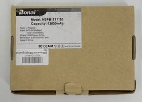 Nbpb1711120 Bonai Power Bank Black 12000mah Aluminum Usb C High Speed 3.0a Input Output New
