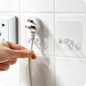 Hsl00139 Booge 20 Pcs Plastic Wall Plug Hook Multi-functional Power Socket Holder For