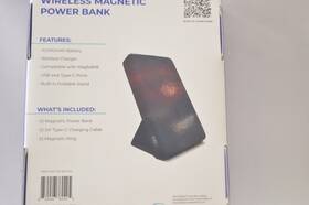 Boundless Innovations 850046760495 10k Mah Wireless Magnetic Charger And Power Bank Black