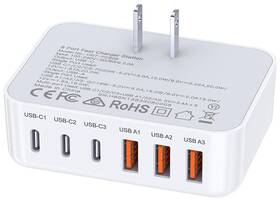 Bvc-pc01-w Bovicas 100w Usb C Wall Charger Block 6 Port Fast Plug Adapter With Pd Usb-c