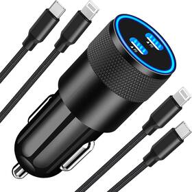 Aq189 Brand Braveridge Mfi Certified Iphone Car 2pack Lightning Braided Cable Zinc Alloy Black