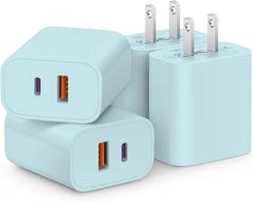 Feb-383 Brand Cxx 4 Pack Usb C Charger Block Fast Charging Multiport Adpater Pd 20w Blue