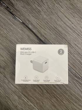Ch-a2 Brand Wemiss Usb C Charger 2-pack Mini 20w Iphone 12 Fast Type Wall 2 White