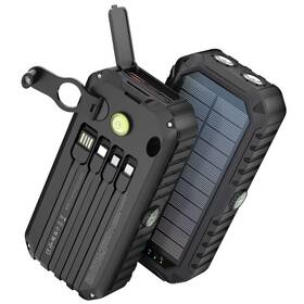 Branded 313108231284 40 000mah Solar Power Bank With Hand Crank And 4 Cables Dual Usb/type-c Fast Chargin