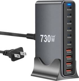 896569 Branded 730w Usb C Charger Block 10 Port Fast Charging Station For Multi Devices G