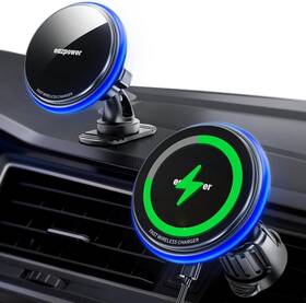 Wp44 Branded For Magsafe Car Mount Charger 15w Fast Charging Led Magnetic Wireless