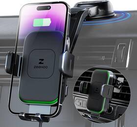 Branded01 726084888852 Wireless Car Charger 15w Dual-coil Auto-clamping Mount For Phone And Android