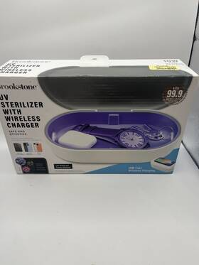 Brookstone 191205486055 Uv Sterilizer Box With Fast Wireless Charger New White Free Ship