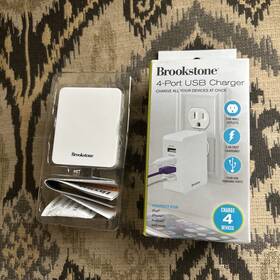 Brookstone 883594054075 4 Port Usb Charger Perfect For Ipad Iphone Android And More . New