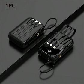 Built 15646 Compact 10000mah Power Bank 20w Fast Charger Built-in Flashlight Led Screen