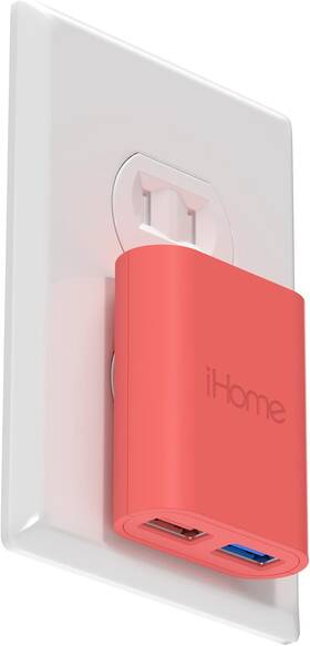 Ihct539j-wm By Lifeworks Technology 2 Port Usb Wall Charger Ac Pro Multiport Plug Adapter And Phone