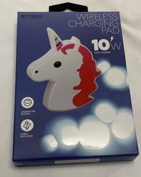 Bytech 805112129928 Wireless Charging Pad For Kids Unicorn 10w - Usb-a To Type C-usb Cable