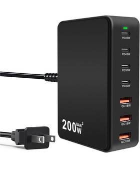 200w Cacacece 642135991022 Usb C Charger Block 7 Port Fast Charging Station Pd 45w Laptop