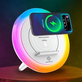 Cactechs 897132230117 All-in-one Charging Station Wireless Charger Speaker And Light Portable Stand