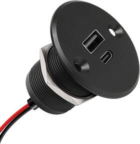Camperxlite 445048850867 Rv Usb C Outlet 12v/24v All-aluminum Qc 3.0 And Pd 24w High-speed Ch