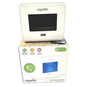 Capello 950199011629 New Toc Charge Dual Alarm Clock White By Koda