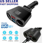 5sebtu6td28a6 Car Lcd Cigarette Lighter Socket Splitter Dual Usb Charger Power Adapter Dc 12v