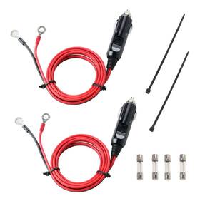 Carviya 422550879141 2 Pack 12v 24v Heavy Duty 16awg 0.5m 0.5 Meter 15a 20a Male Plug Ciga