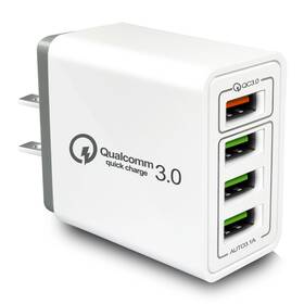 Sls-b07 Carzonjx Usb Charger 40w Quick Charge 3.0 5v/3.1a 4 Port Fast Charging Block With Le
